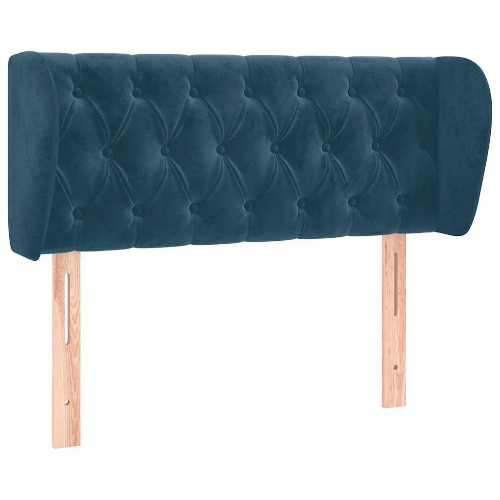 Uzglavlje s ušima tamnoplavo 93x23x78/88 cm baršunasto