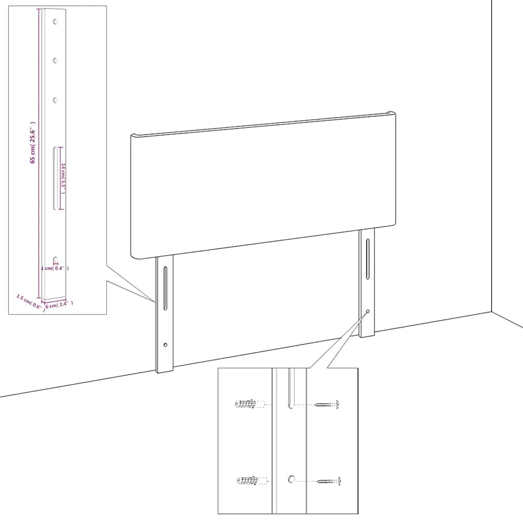 Uzglavlje s ušima tamnoplavo 103x23x78/88 cm baršunasto