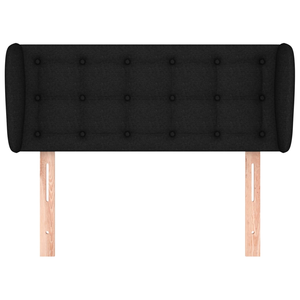 Uzglavlje s ušima crno 83x23x78/88 cm od tkanine