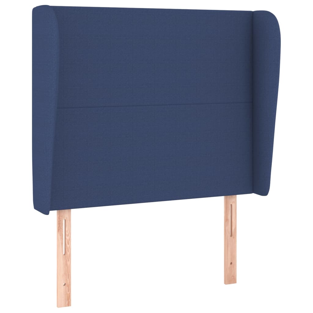 Uzglavlje s ušima plavo 83 x 23 x 118/128 cm od tkanine