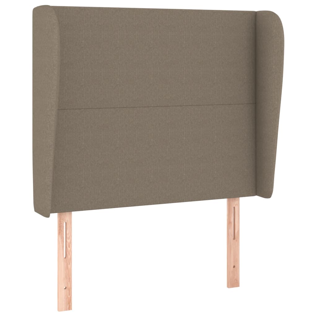 Uzglavlje s ušima smeđesivo 93x23x118/128 cm od tkanine
