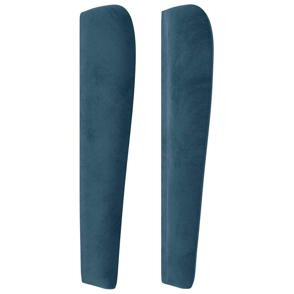 Uzglavlje s ušima tamnoplavo 203x23x118/128 cm baršunasto