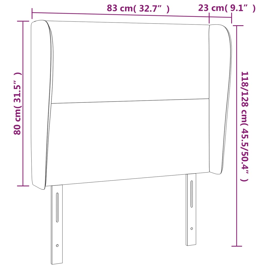 Uzglavlje s ušima krem 83 x 23 x 118/128 cm od umjetne kože