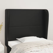 Uzglavlje s ušima crno 93x23x118/128 cm od umjetne kože