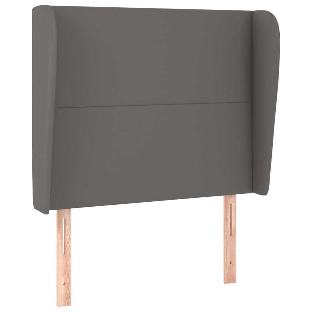 Uzglavlje s ušima sivo 93x23x118/128 cm od umjetne kože