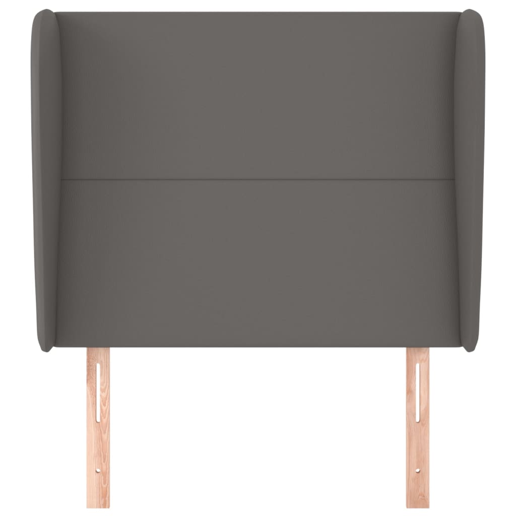 Uzglavlje s ušima sivo 93x23x118/128 cm od umjetne kože