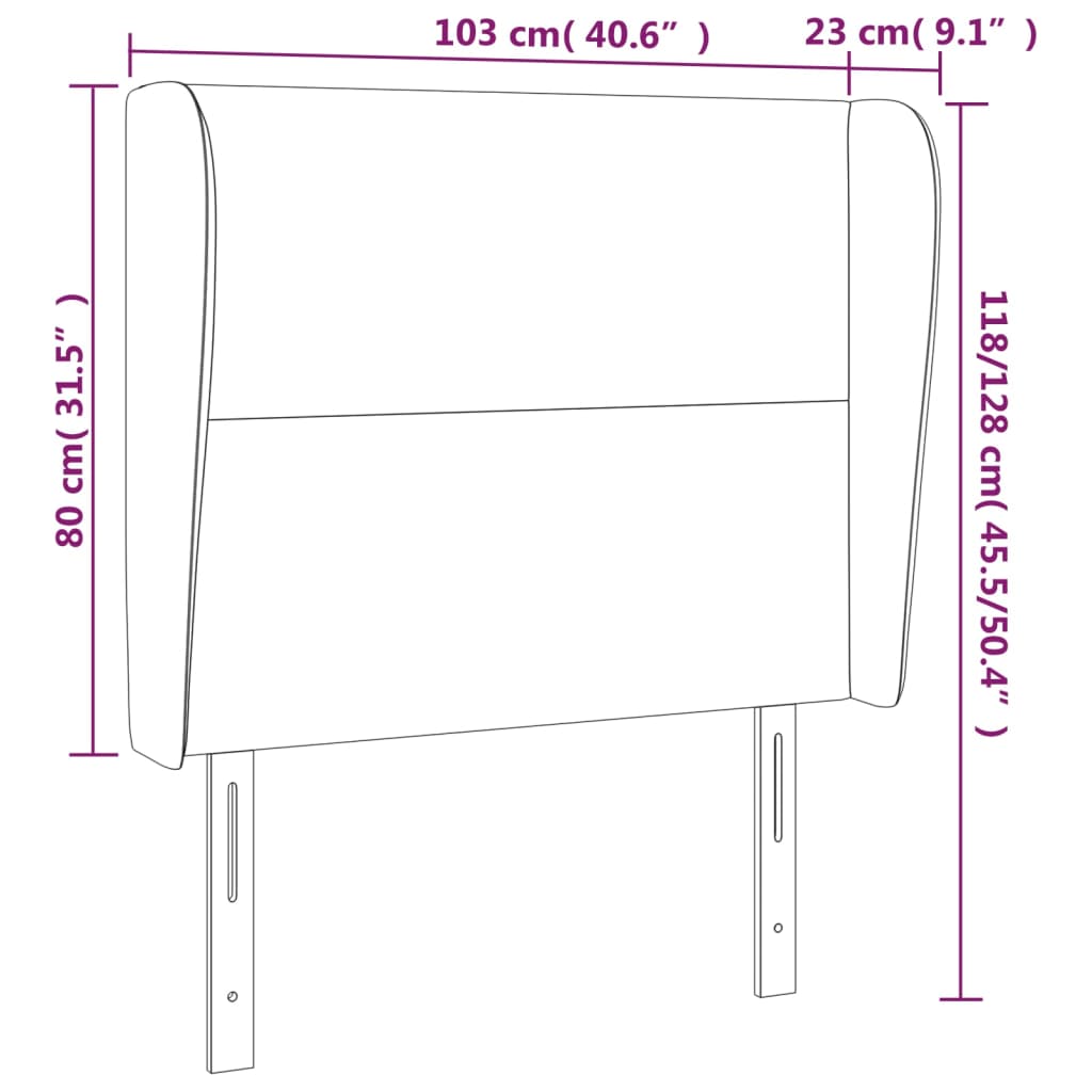 Uzglavlje s ušima krem 103x23x118/128 cm od umjetne kože