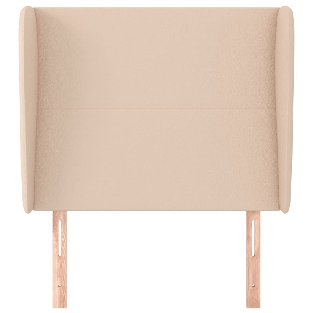 Uzglavlje s ušima boja cappuccina 103x23x118/128cm umjetna koža