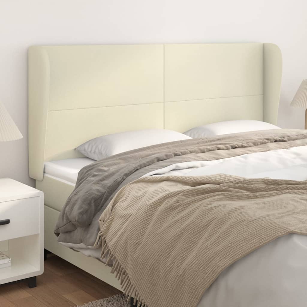 Uzglavlje s ušima krem 163x23x118/128 cm od umjetne kože