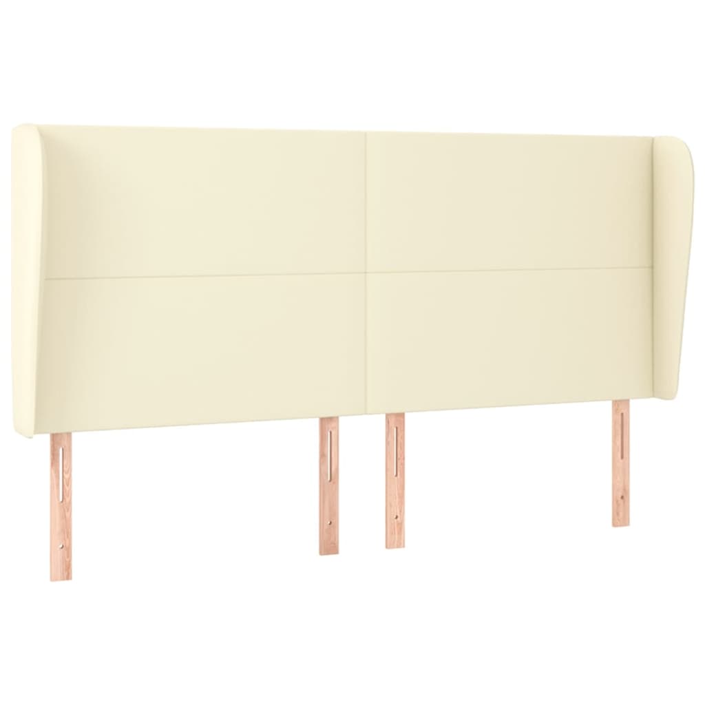 Uzglavlje s ušima krem 203x23x118/128 cm od umjetne kože