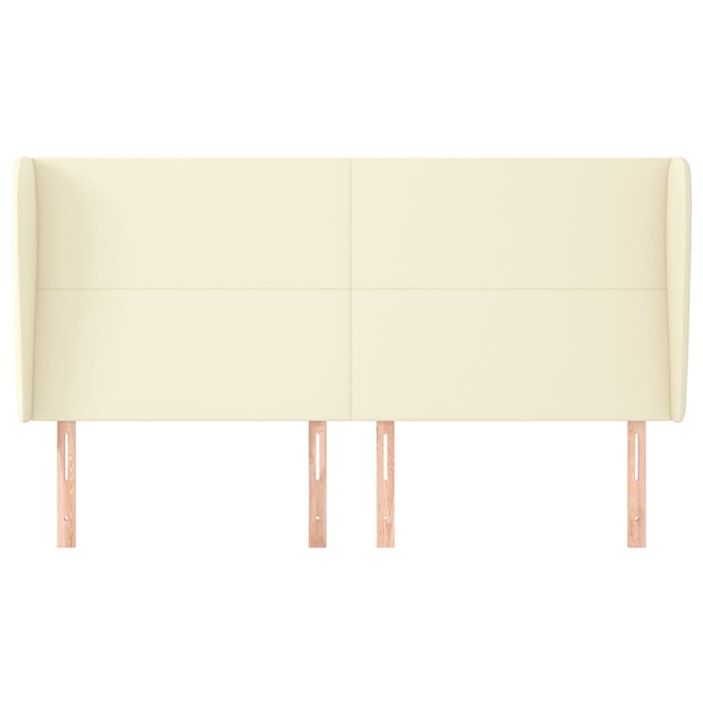 Uzglavlje s ušima krem 203x23x118/128 cm od umjetne kože