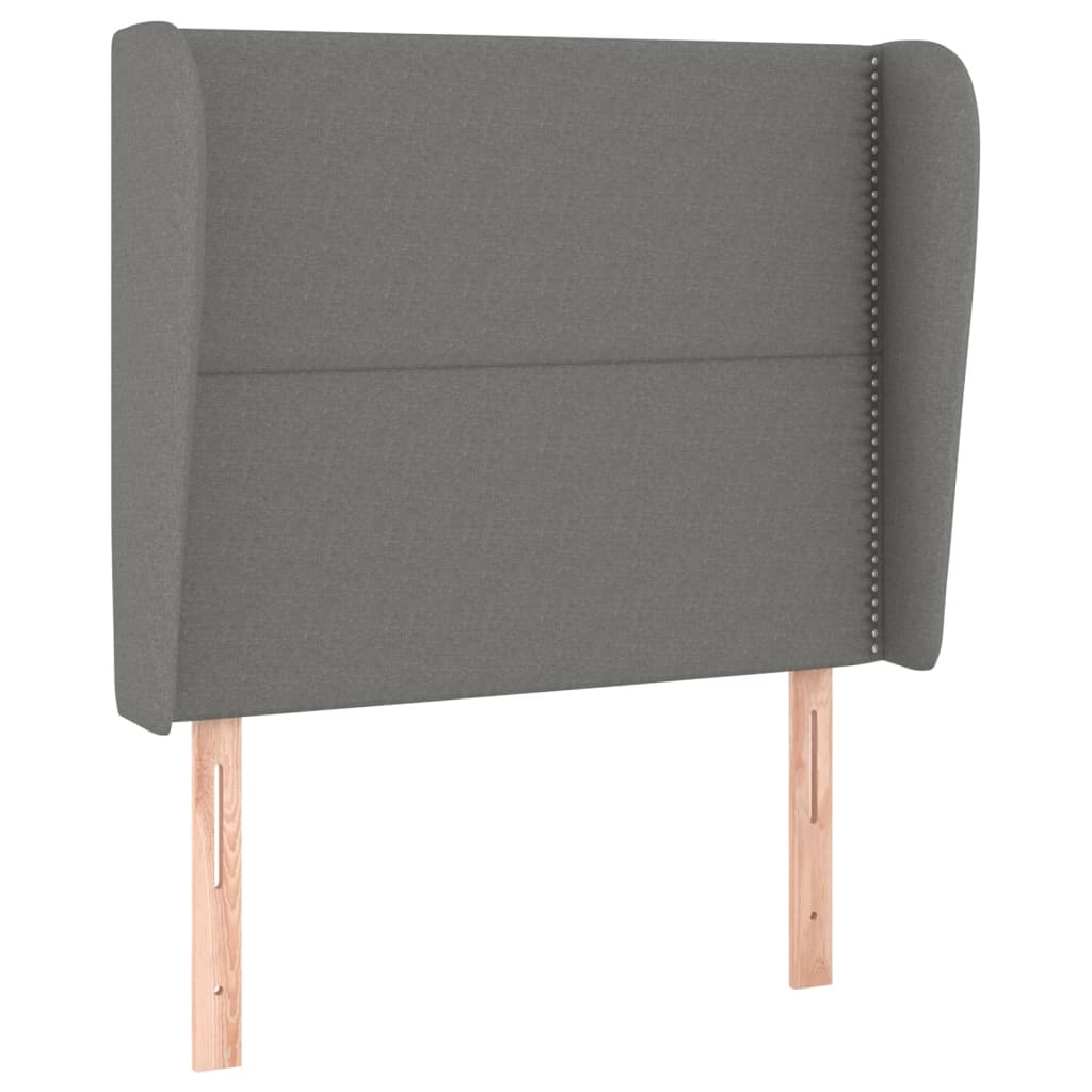 Uzglavlje s ušima tamnosivo 93x23x118/128 cm od tkanine