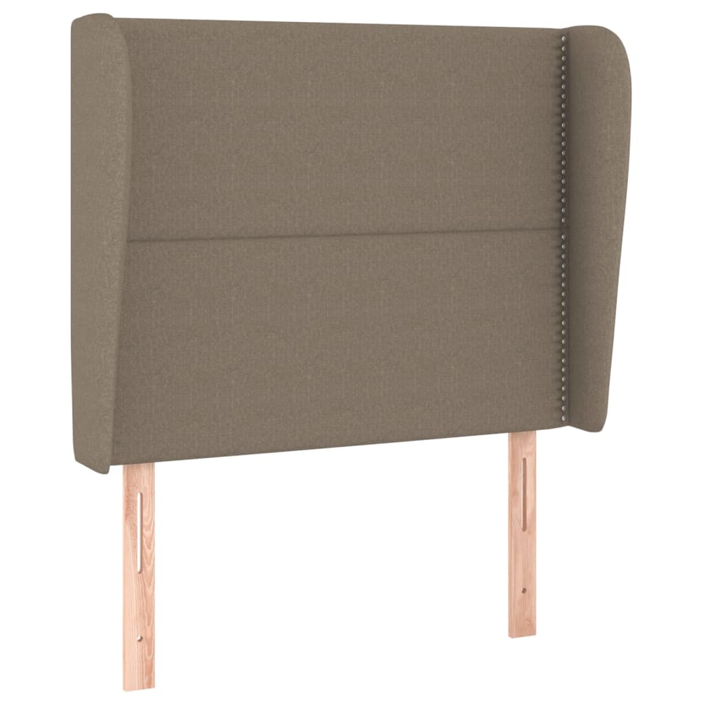 Uzglavlje s ušima smeđesivo 93x23x118/128 cm od tkanine