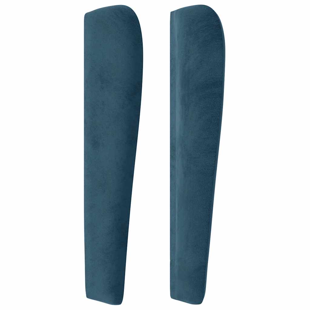 Uzglavlje s ušima tamnoplavo 93x23x118/128 cm baršunasto
