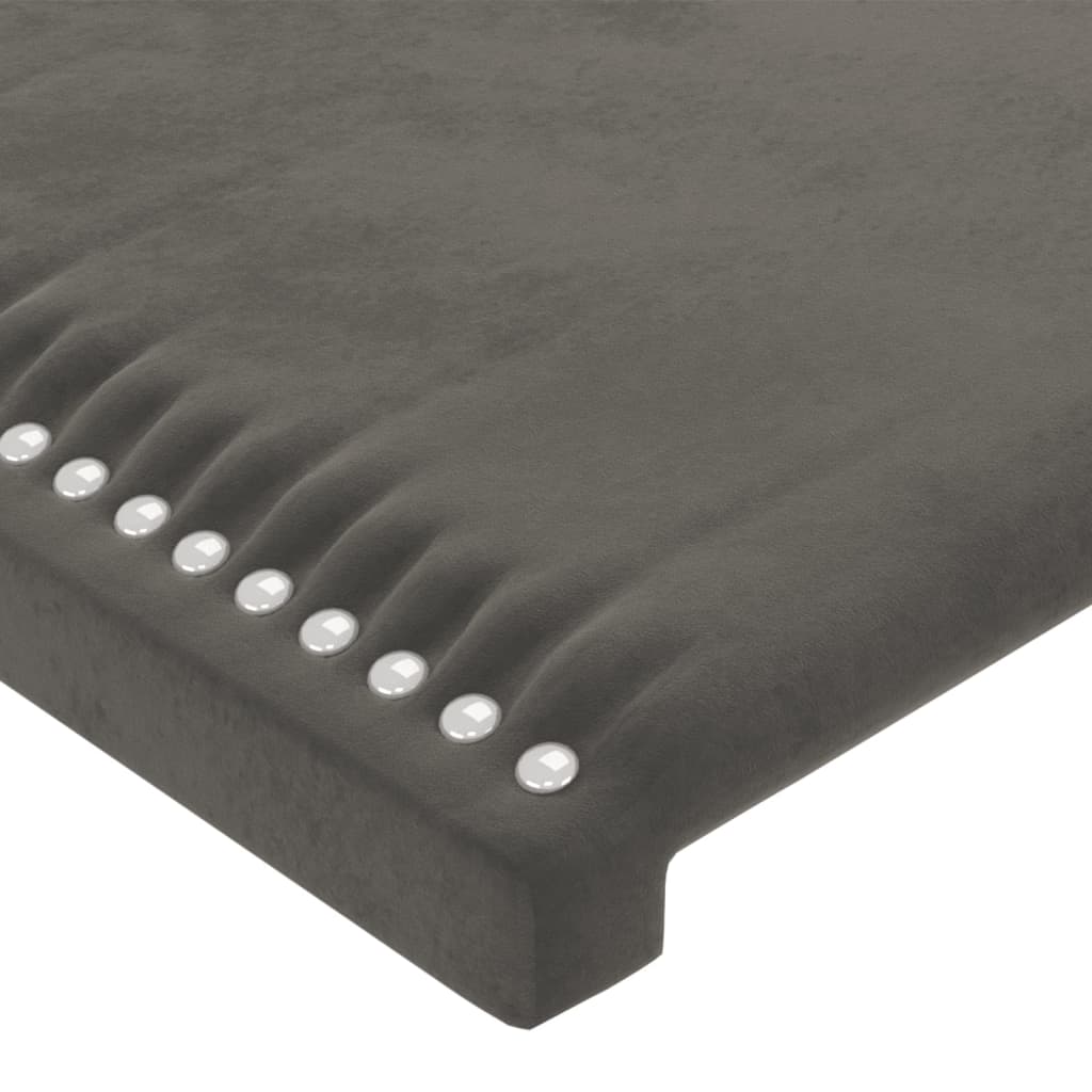 Uzglavlje s ušima tamnosivo 163x23x118/128 cm baršunasto