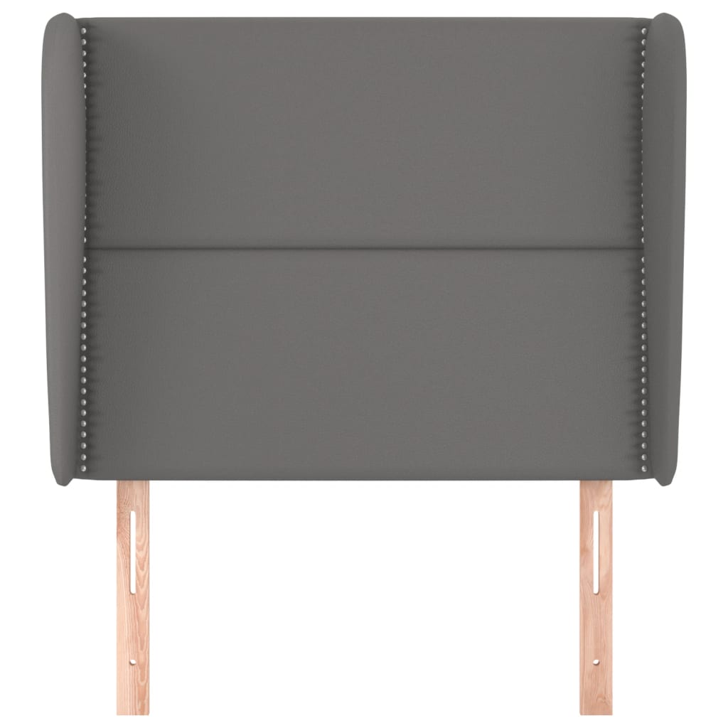 Uzglavlje s ušima sivo 93x23x118/128 cm od umjetne kože