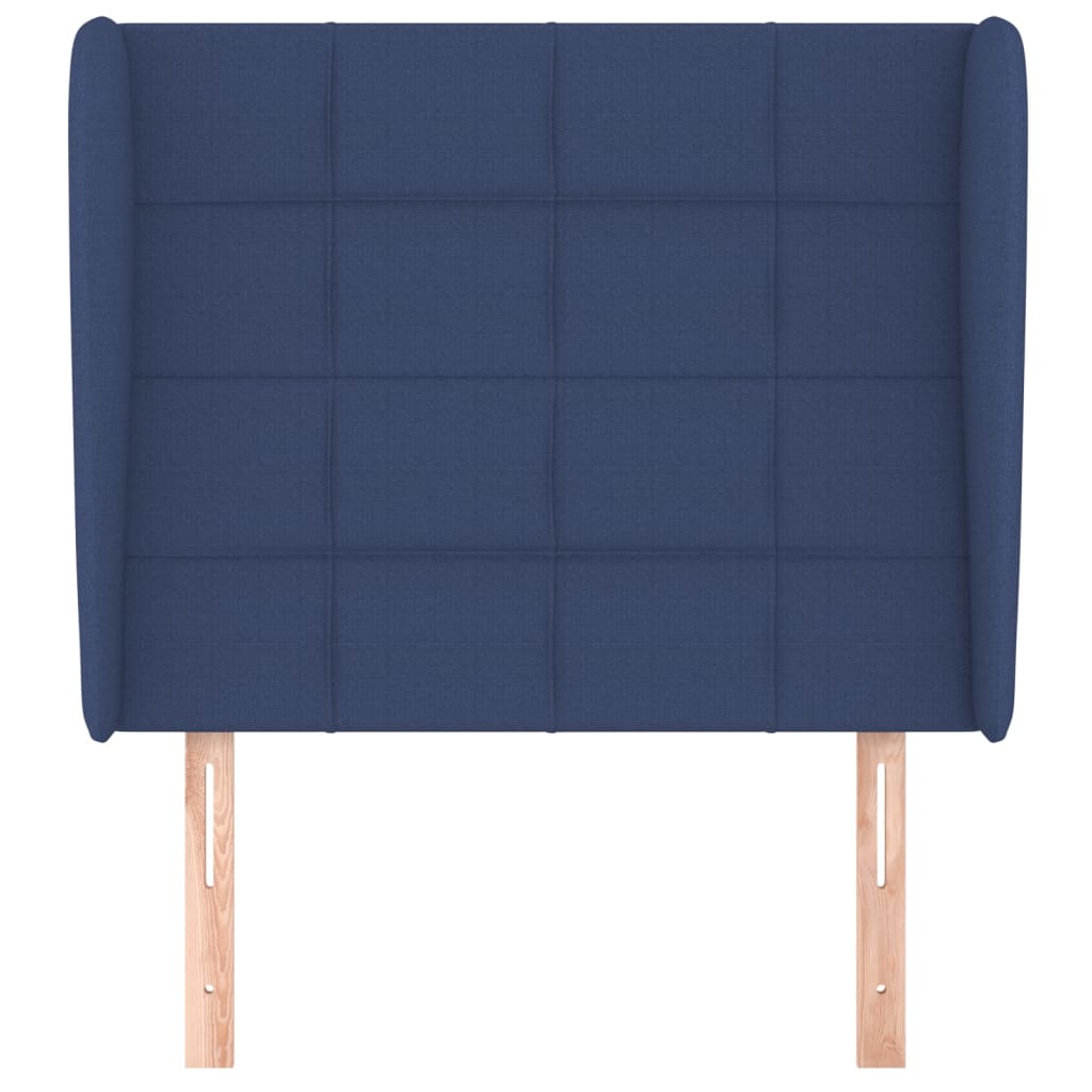 Uzglavlje s ušima plavo 83 x 23 x 118/128 cm od tkanine