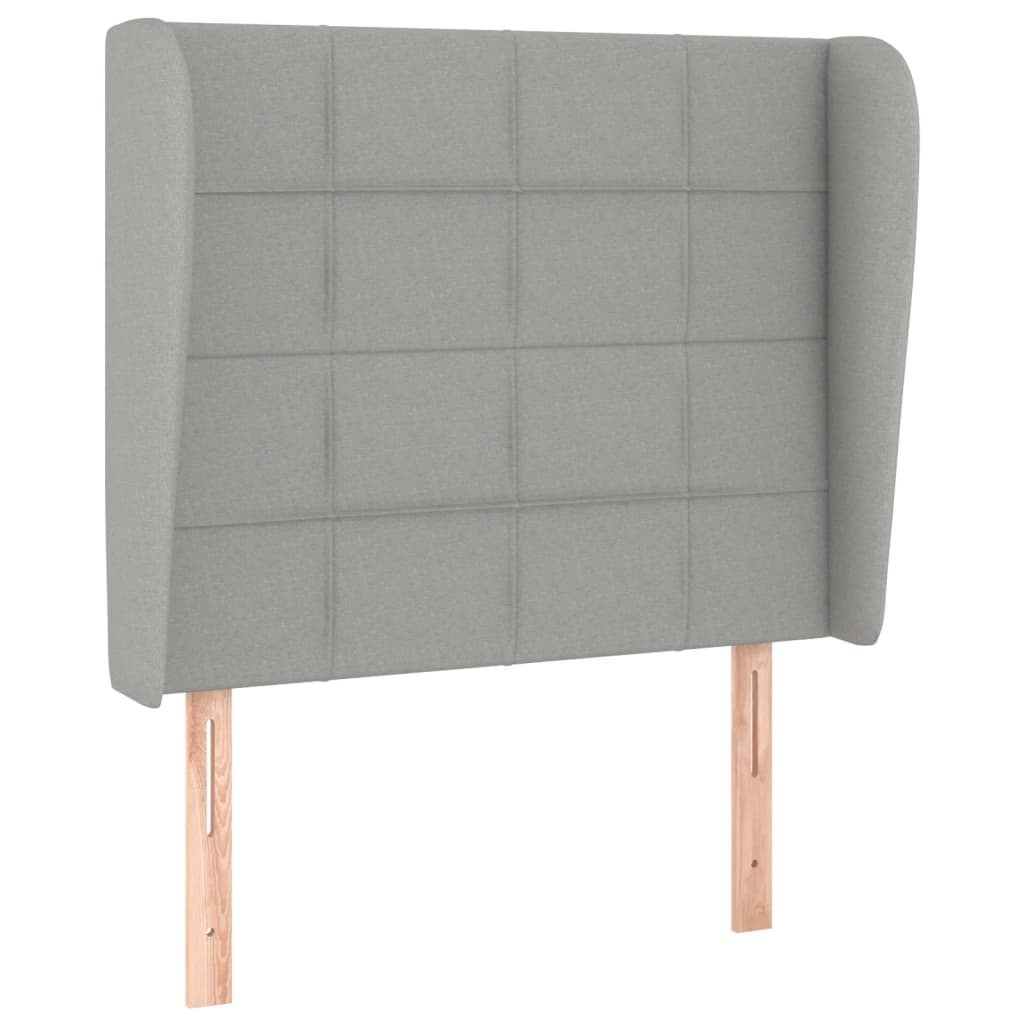Uzglavlje s ušima svjetlosivo 93x23x118/128 cm od tkanine