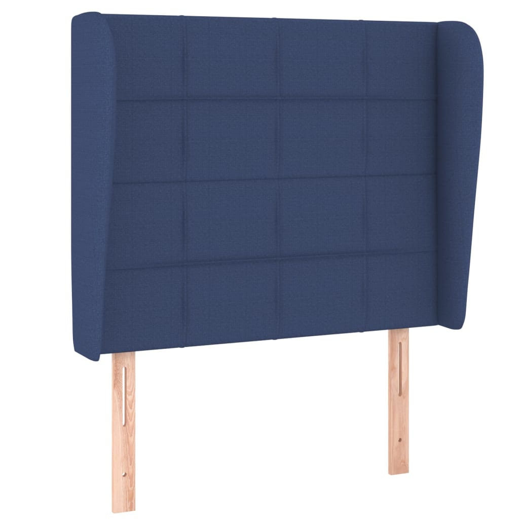 Uzglavlje s ušima plavo 103x23x118/128 cm od tkanine