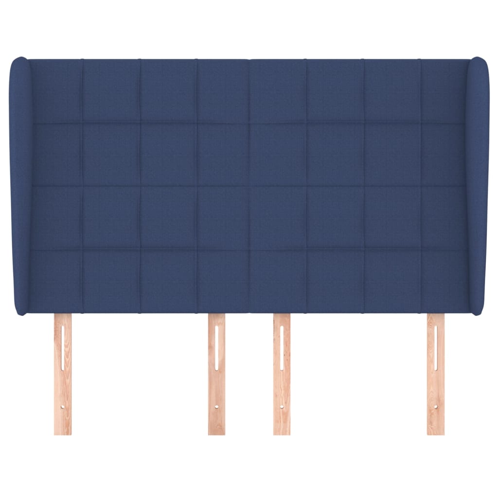 Uzglavlje s ušima plavo 147x23x118/128 cm od tkanine