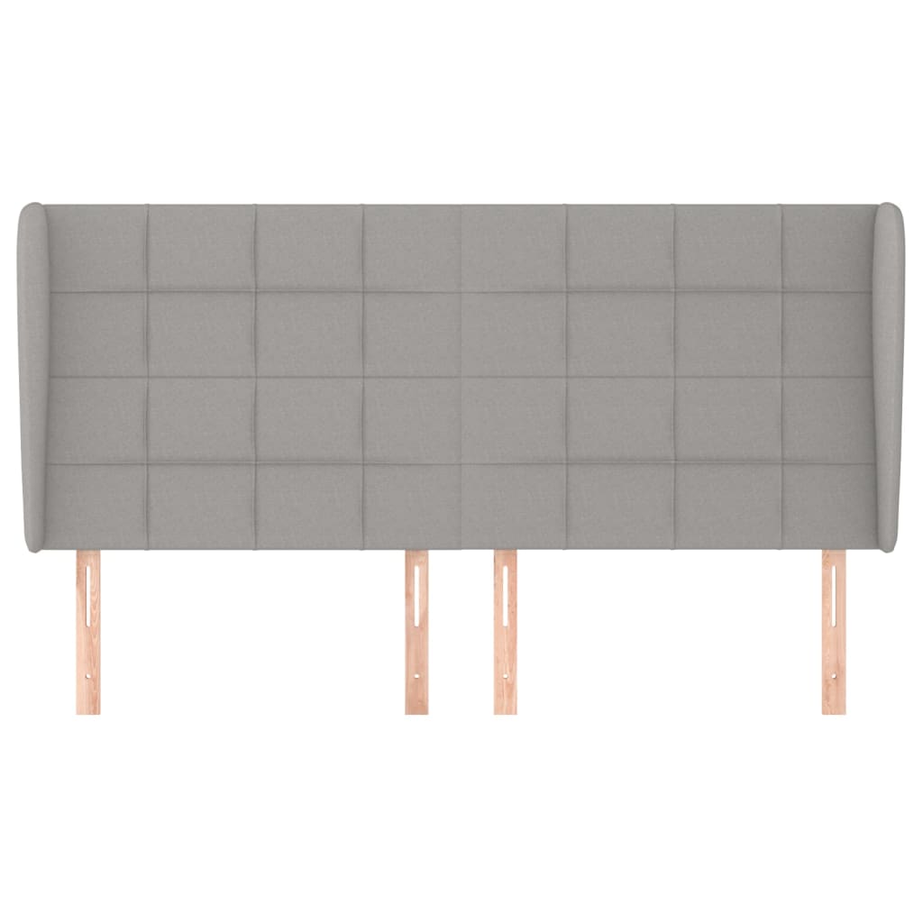 Uzglavlje s ušima svjetlosivo 203x23x118/128 cm od tkanine