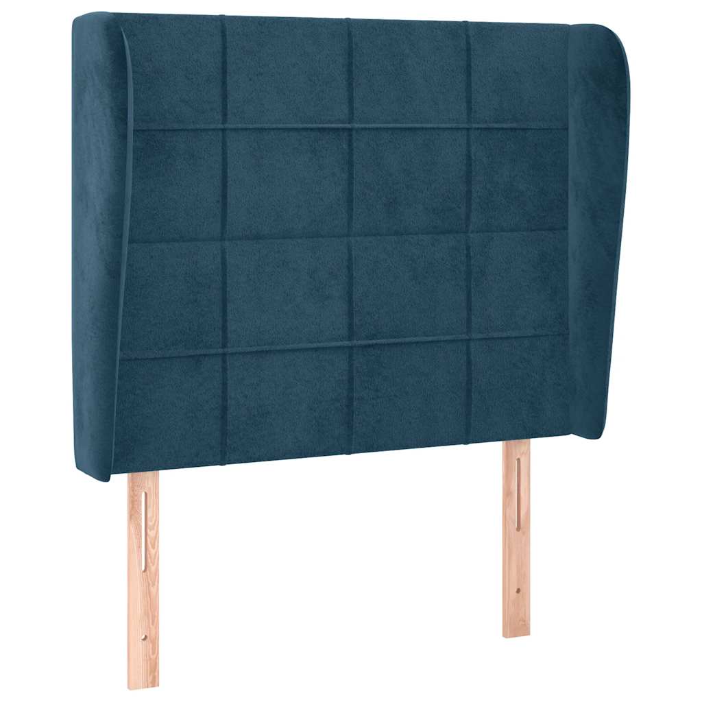 Uzglavlje s ušima tamnoplavo 83 x 23 x 118/128 cm baršunasto