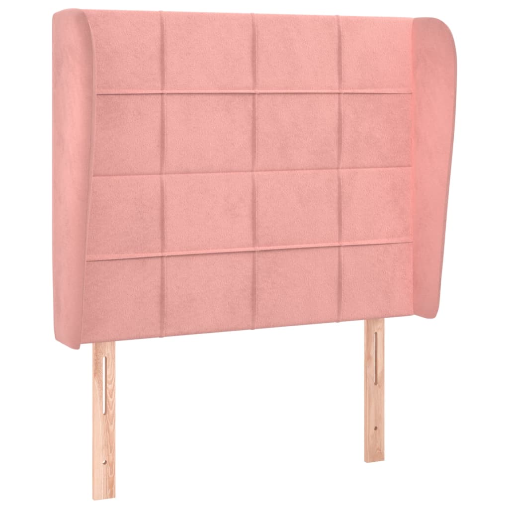 Uzglavlje s ušima ružičasto 83 x 23 x 118/128 cm baršunasto