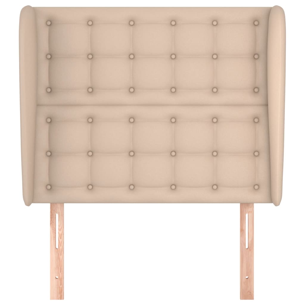 Uzglavlje s ušima boja cappuccina 93x23x118/128 cm umjetna koža