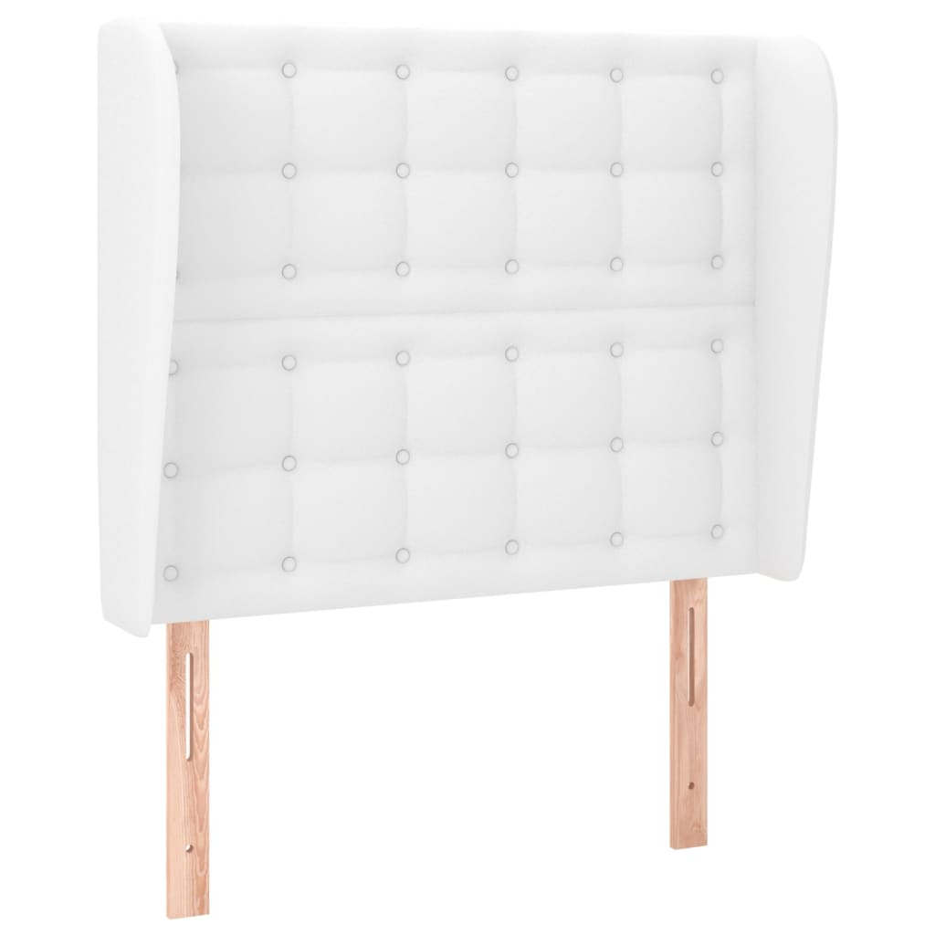 Uzglavlje s ušima bijelo 103x23x118/128 cm od umjetne kože