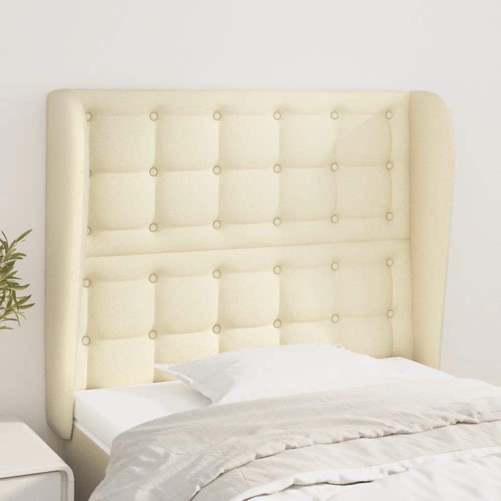 Uzglavlje s ušima krem 103x23x118/128 cm od umjetne kože