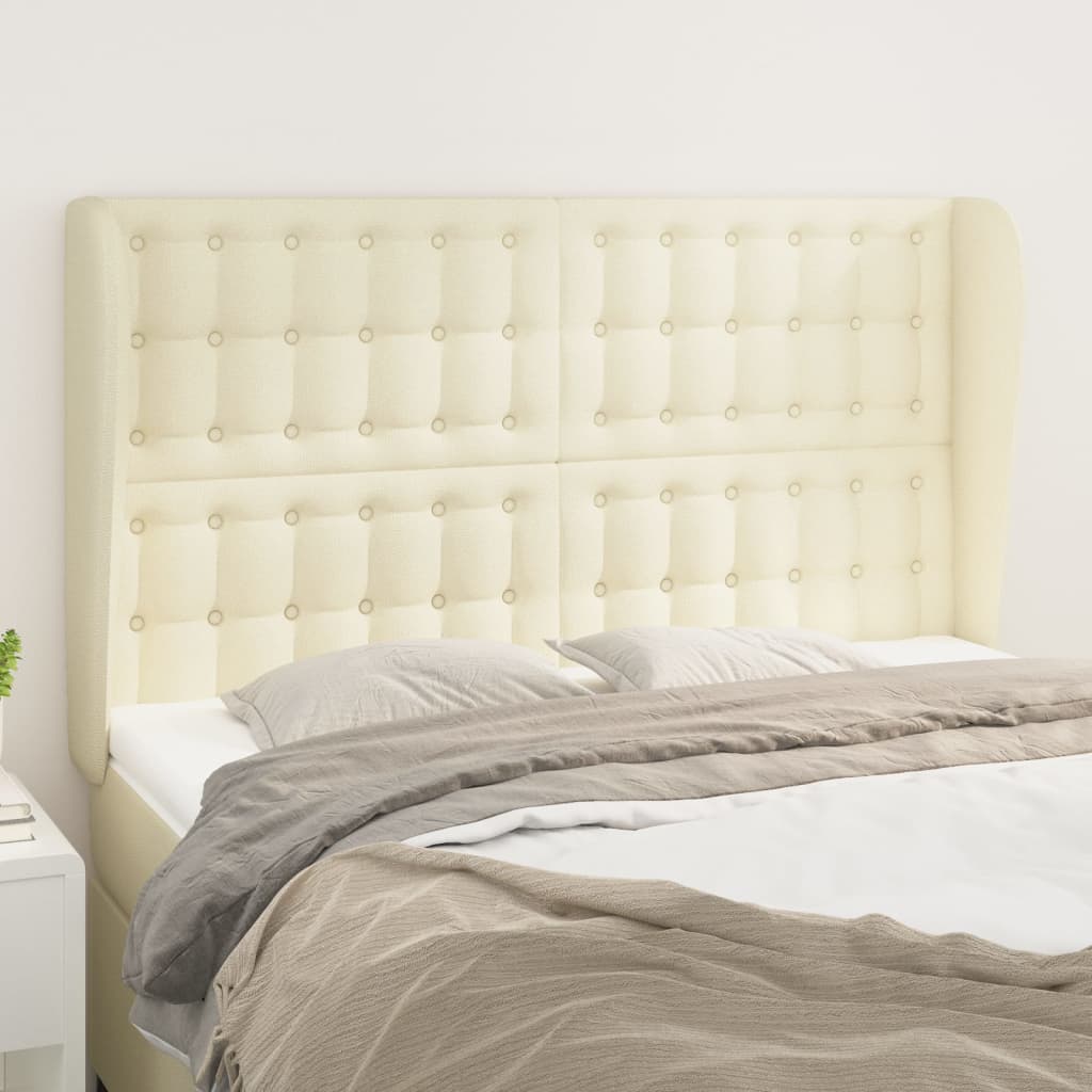 Uzglavlje s ušima krem 147x23x118/128 cm od umjetne kože