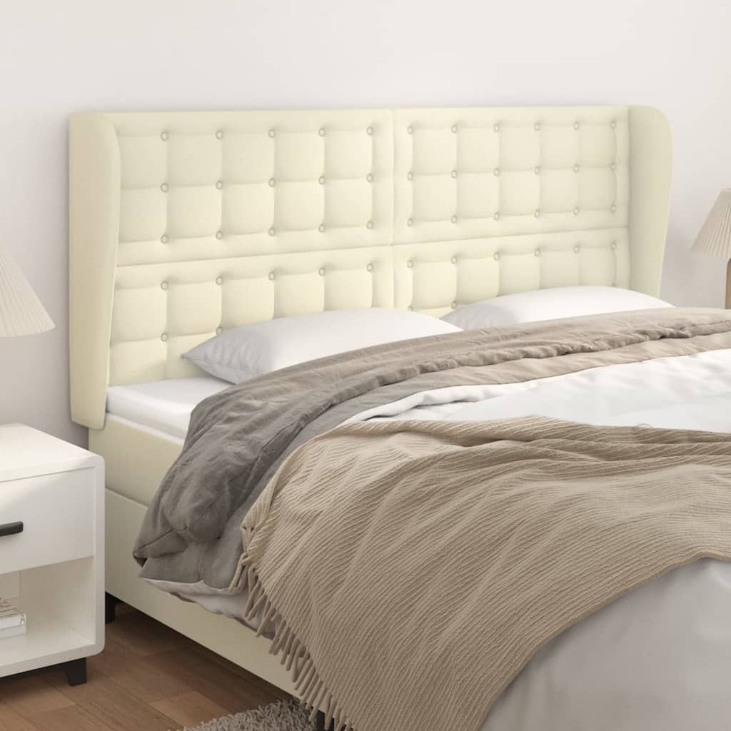 Uzglavlje s ušima krem 163x23x118/128 cm od umjetne kože