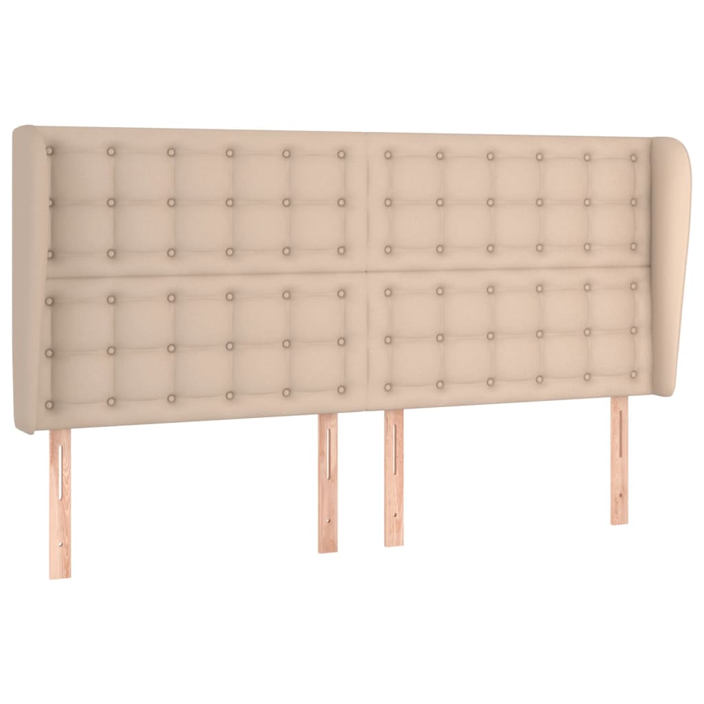 Uzglavlje s ušima boja cappuccina 163x23x118/128cm umjetna koža