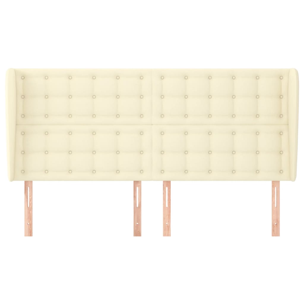 Uzglavlje s ušima krem 183x23x118/128 cm od umjetne kože