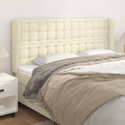 Uzglavlje s ušima krem 203x23x118/128 cm od umjetne kože