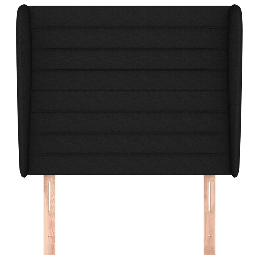 Uzglavlje s ušima crno 83 x 23 x 118/128 cm od tkanine