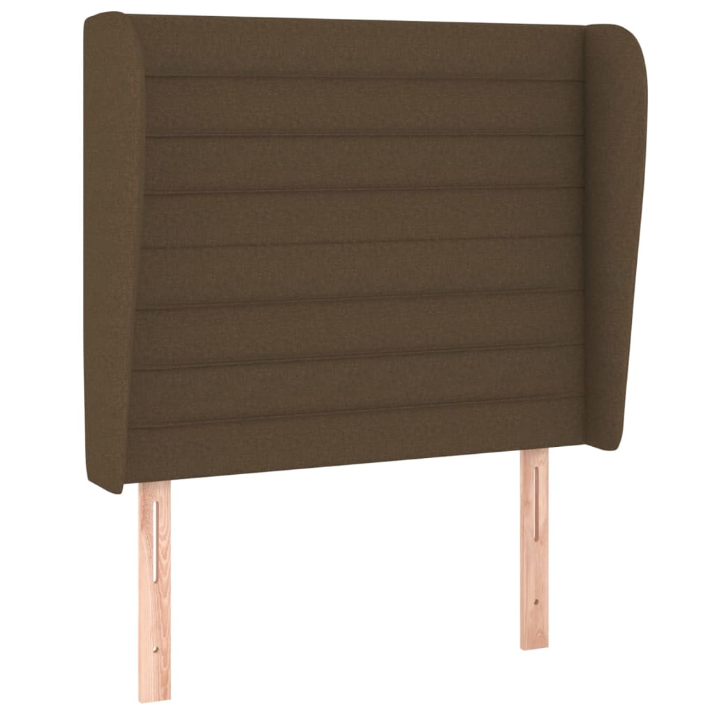 Uzglavlje s ušima tamnosmeđe 83 x 23 x 118/128 cm od tkanine