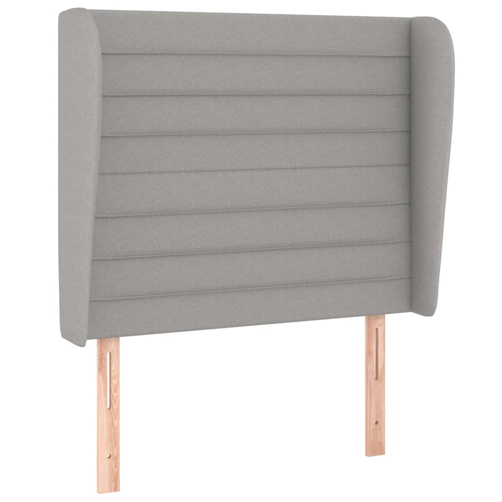 Uzglavlje s ušima svjetlosivo 93x23x118/128 cm od tkanine