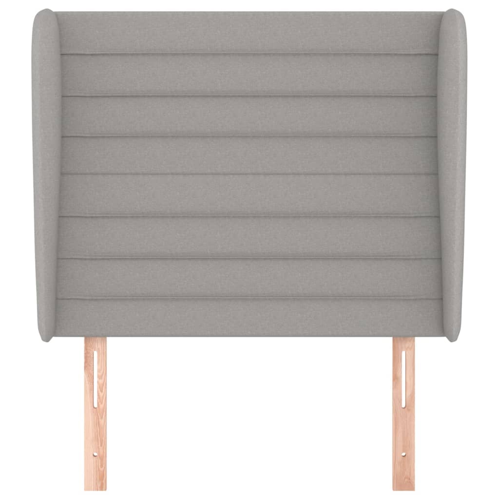 Uzglavlje s ušima svjetlosivo 93x23x118/128 cm od tkanine