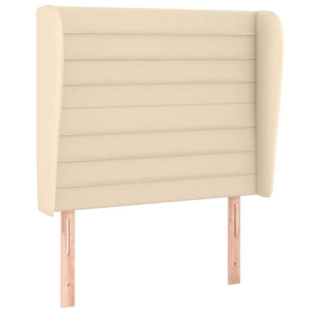 Uzglavlje s ušima krem 93x23x118/128 cm od tkanine
