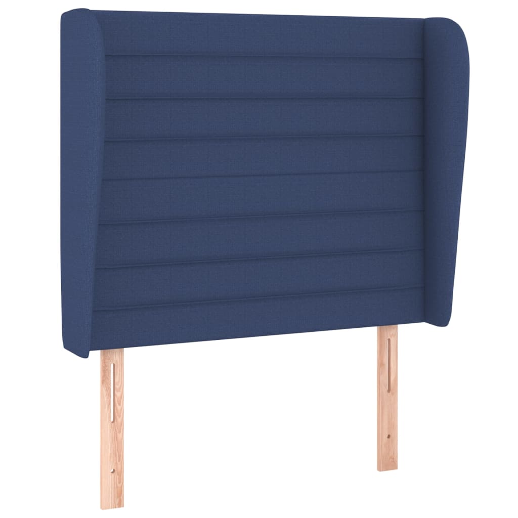 Uzglavlje s ušima plavo 103x23x118/128 cm od tkanine