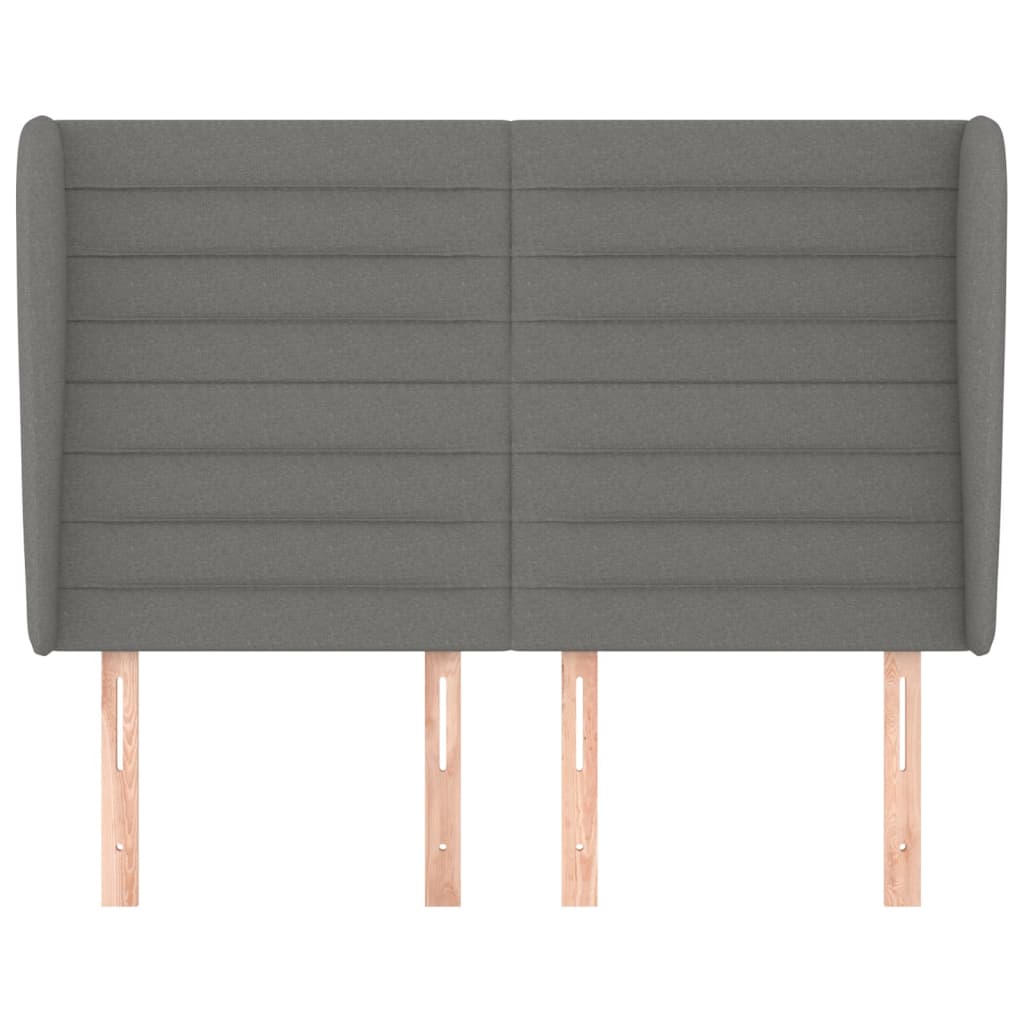 Uzglavlje s ušima tamnosivo 147x23x118/128 cm od tkanine