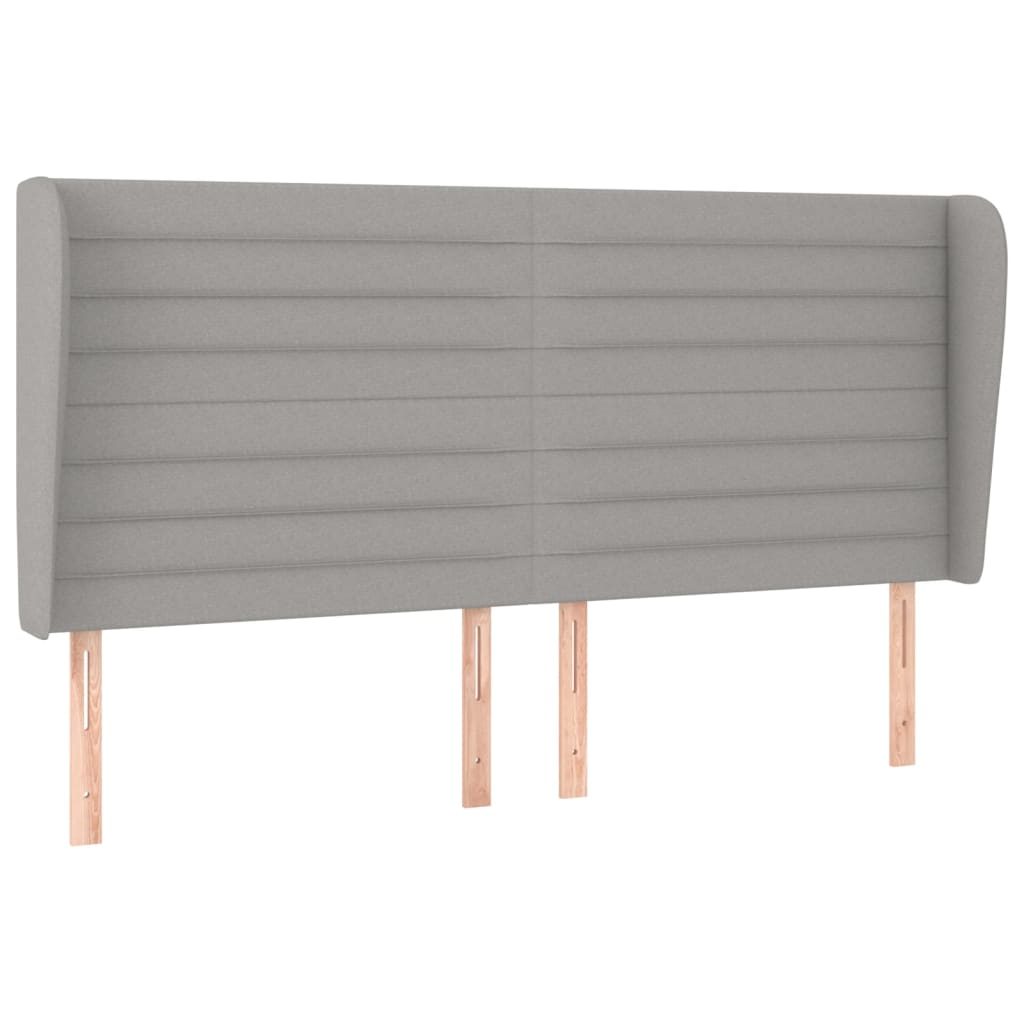 Uzglavlje s ušima svjetlosivo 203x23x118/128 cm od tkanine