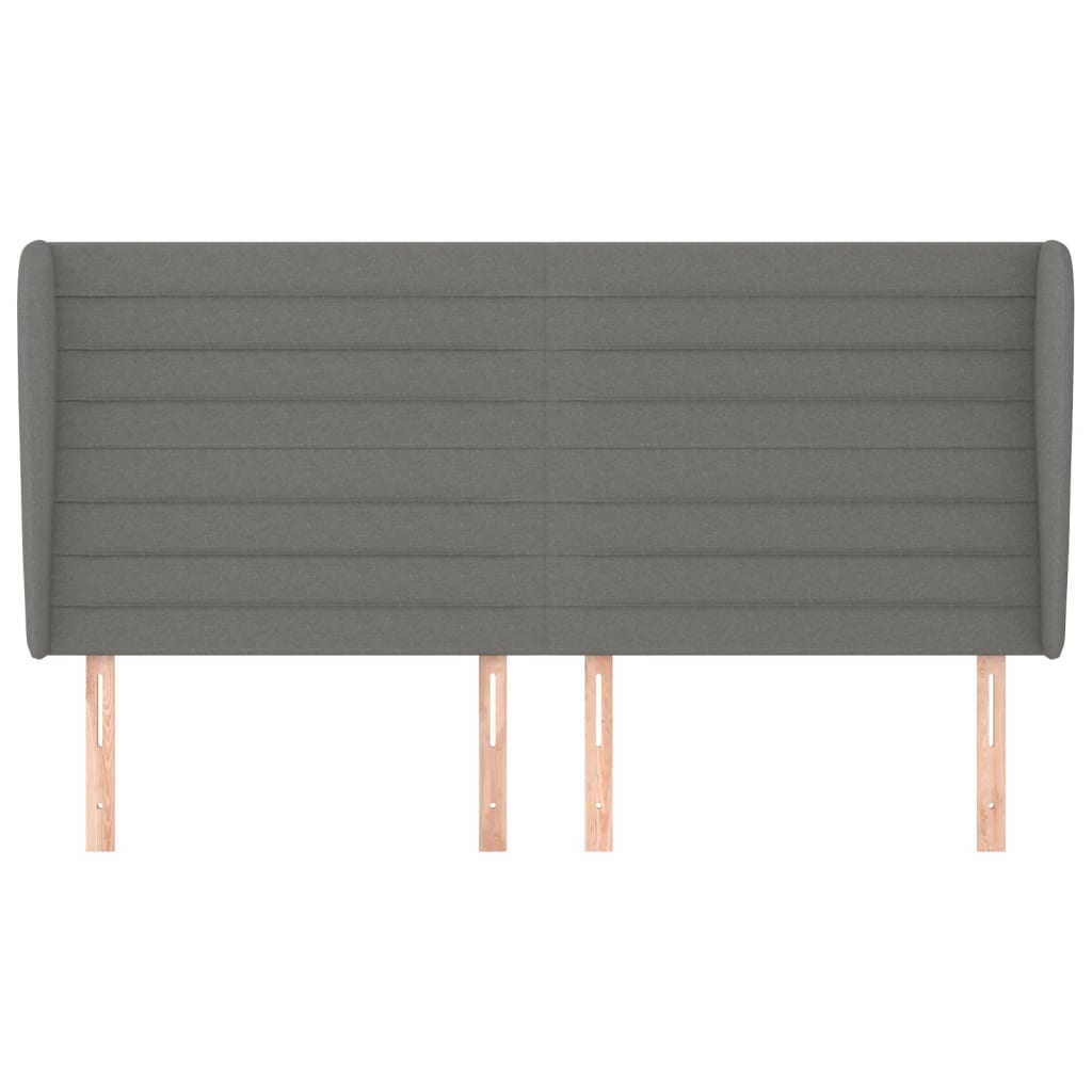 Uzglavlje s ušima tamnosivo 203x23x118/128 cm od tkanine