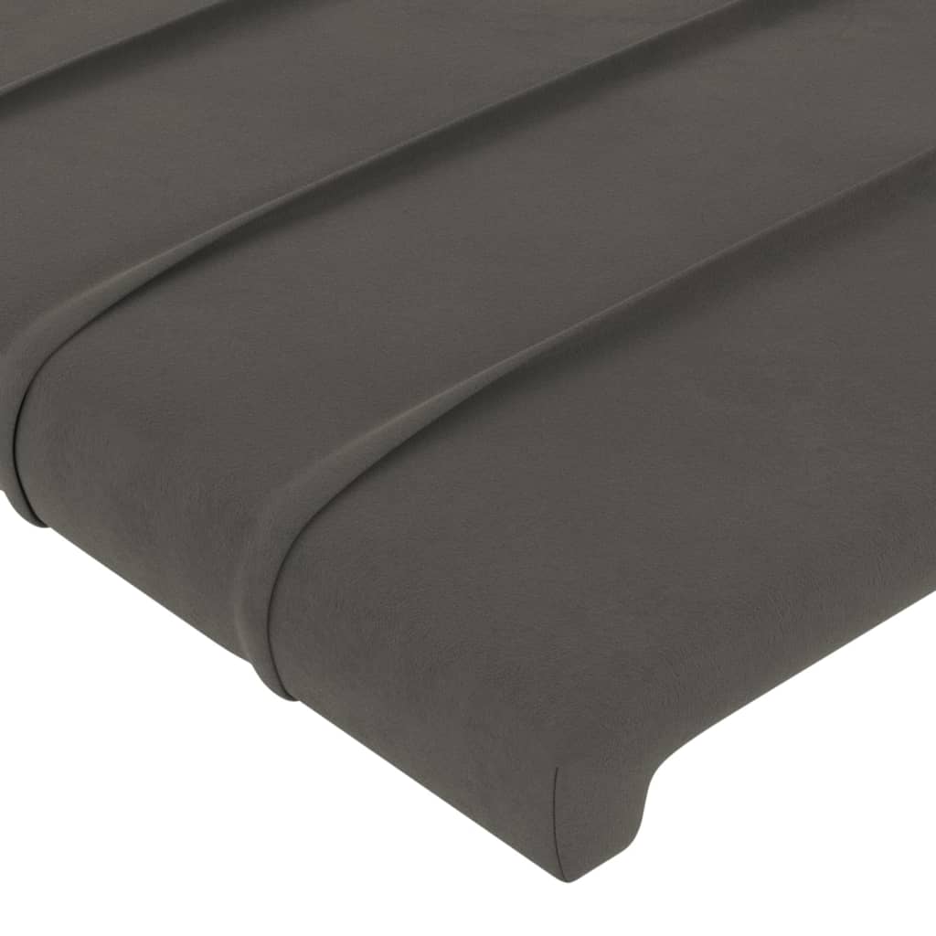 Uzglavlje s ušima tamnosivo 203x23x118/128 cm baršunasto