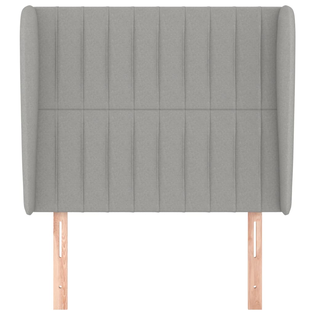 Uzglavlje s ušima svjetlosivo 93x23x118/128 cm od tkanine