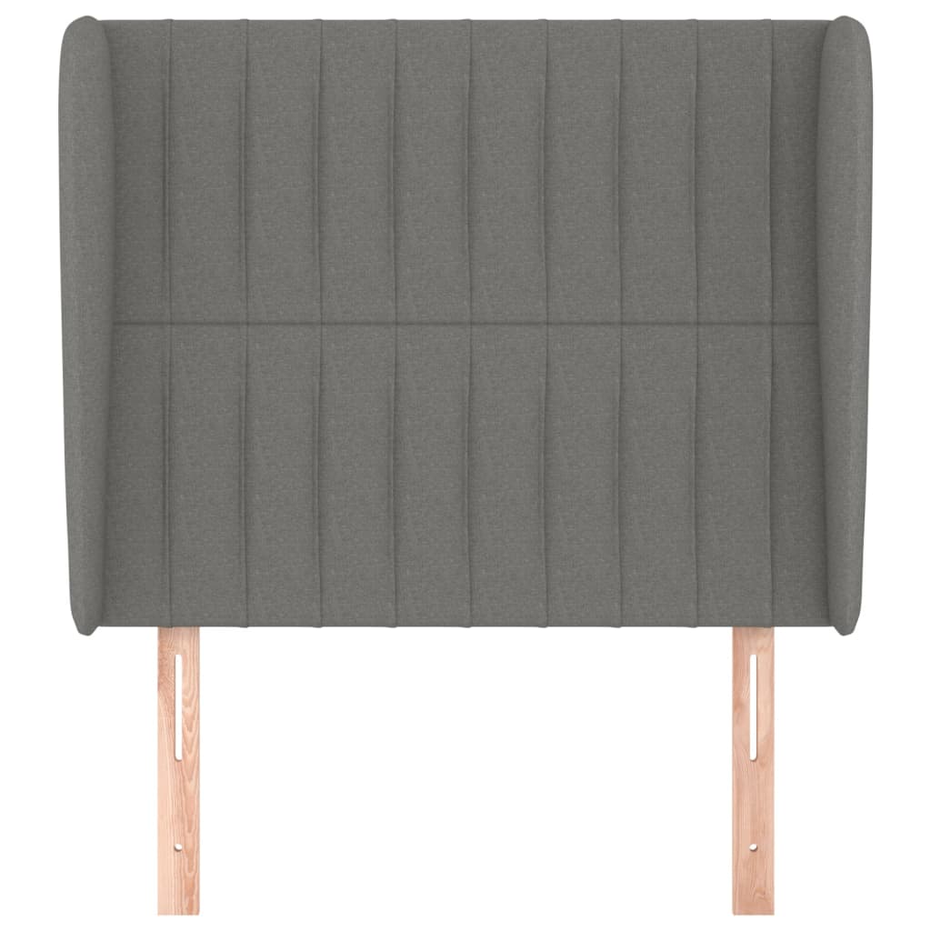 Uzglavlje s ušima tamnosivo 103x23x118/128 cm od tkanine