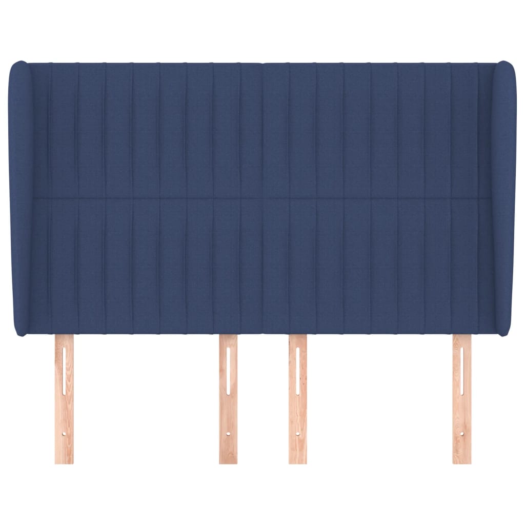 Uzglavlje s ušima plavo 147x23x118/128 cm od tkanine