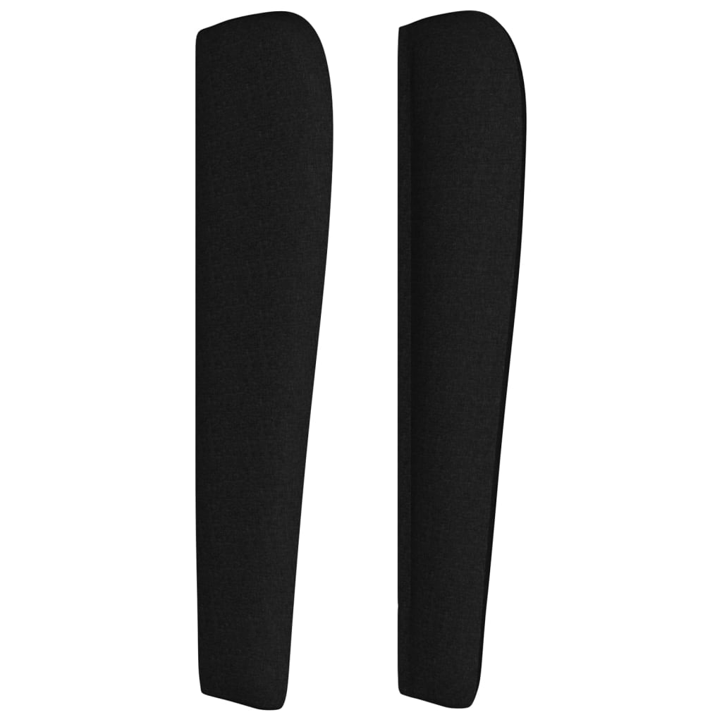 Uzglavlje s ušima crno 203x23x118/128 cm od tkanine