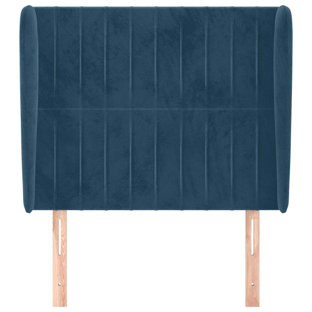 Uzglavlje s ušima tamnoplavo 83 x 23 x 118/128 cm baršunasto